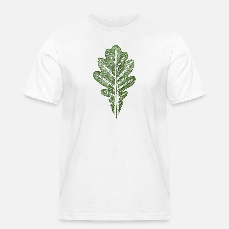 Blatt Eiche - Eichenblatt / Natur & Wald Design - Männer Workwear T-Shirt - Weiß