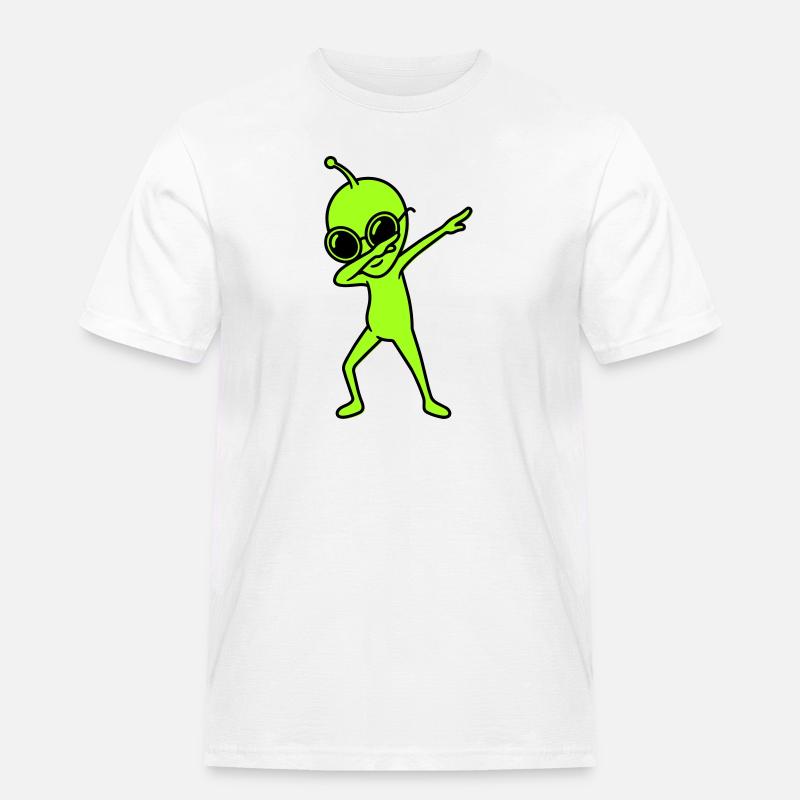 Alien Dab - Männer Workwear T-Shirt - Weiß