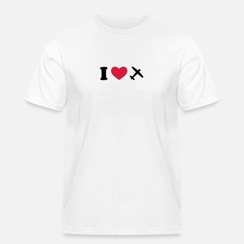 flugzeug - Männer Workwear T-Shirt - Weiß