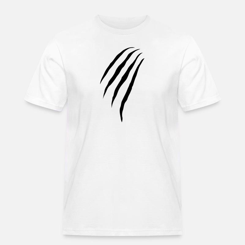 claws - Männer Workwear T-Shirt - Weiß
