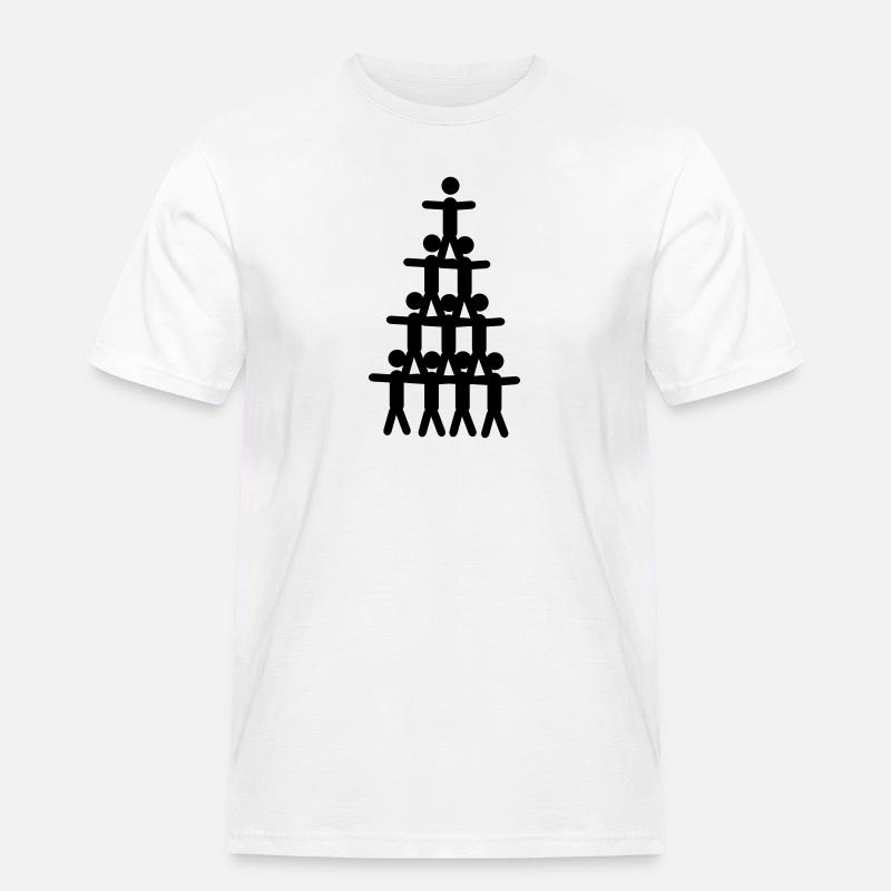 Akrobatik Pyramide - Männer Workwear T-Shirt - Weiß