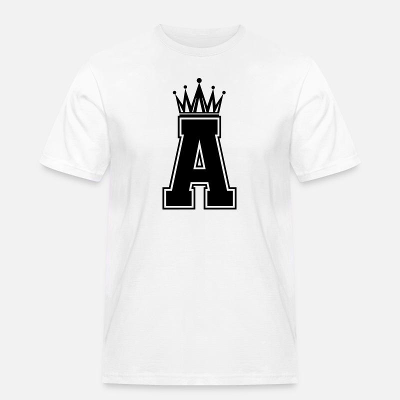 A_Buchstabe_krone - Männer Workwear T-Shirt - Weiß