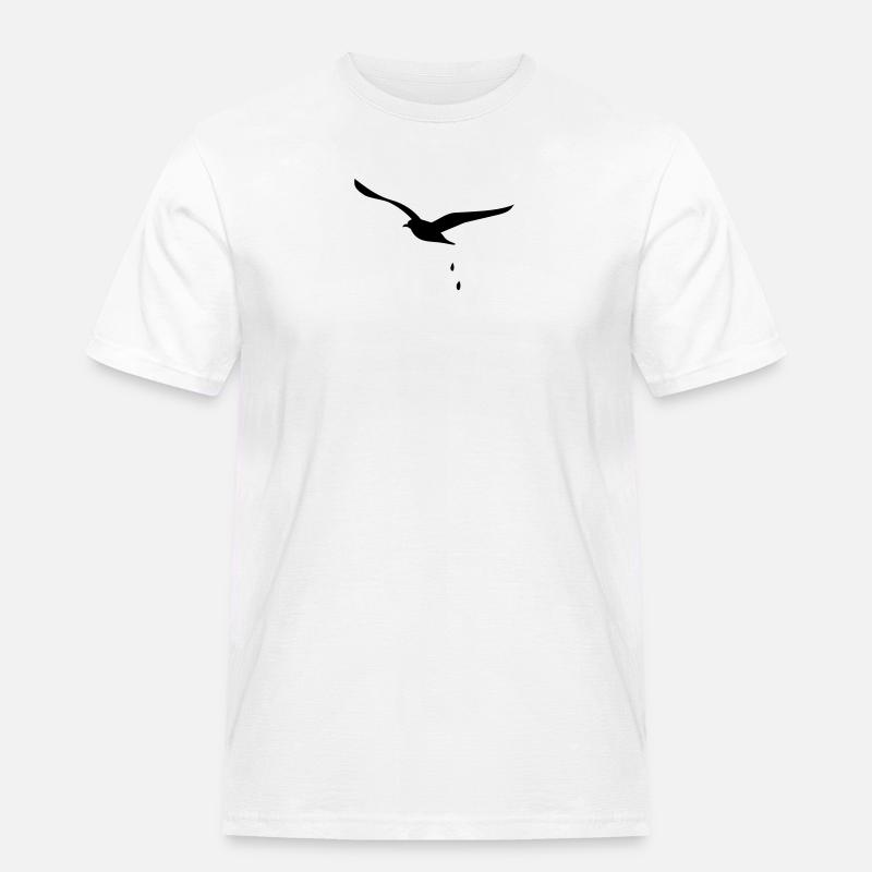 Möwen-Attacke / seagull droppings (1c) - Männer Workwear T-Shirt - Weiß