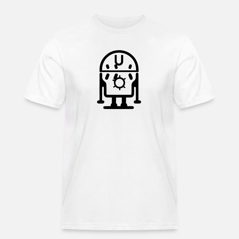 Kleiner Roboter - Männer Workwear T-Shirt - Weiß