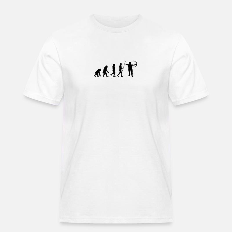 Bogenschießen Evolution - Männer Workwear T-Shirt - Weiß