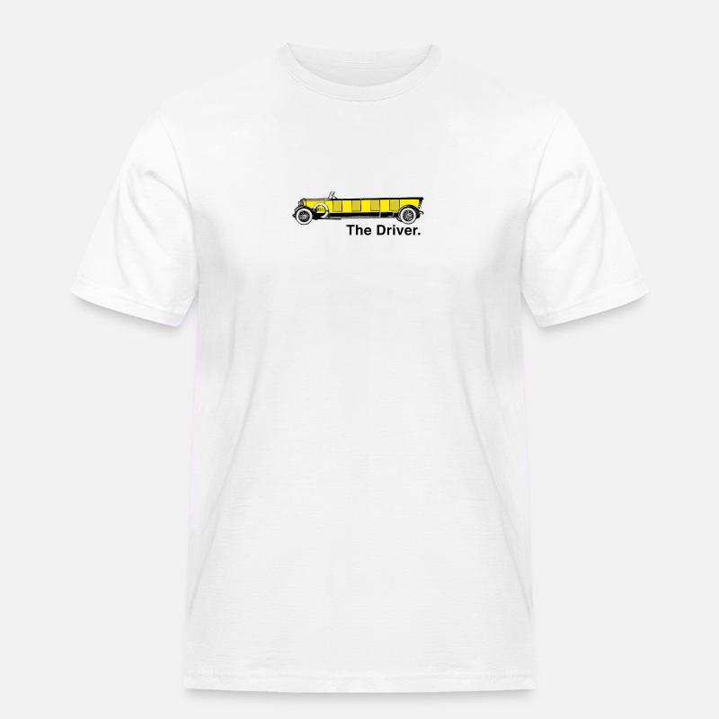 Yellow Oldtimer - The Driver. - Männer Workwear T-Shirt - Weiß