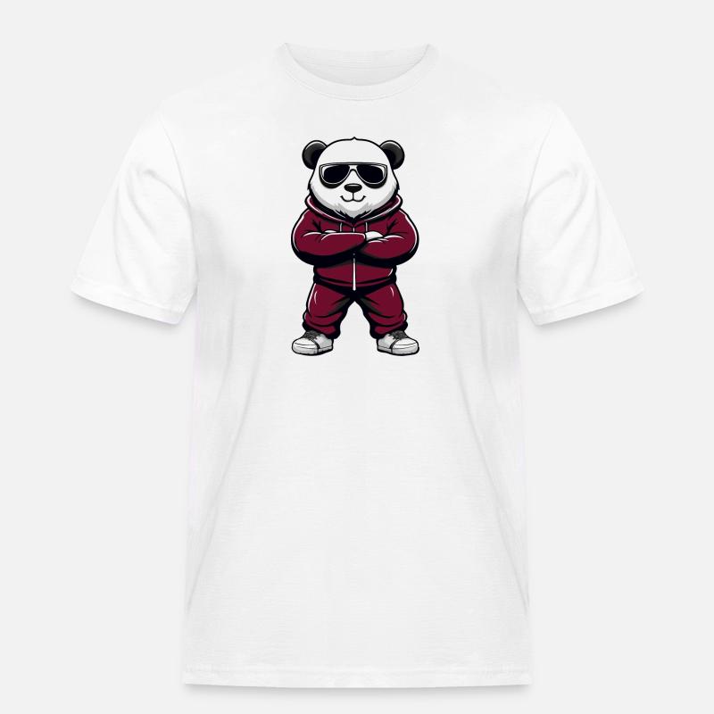 panda cool comic - Männer Workwear T-Shirt - Weiß