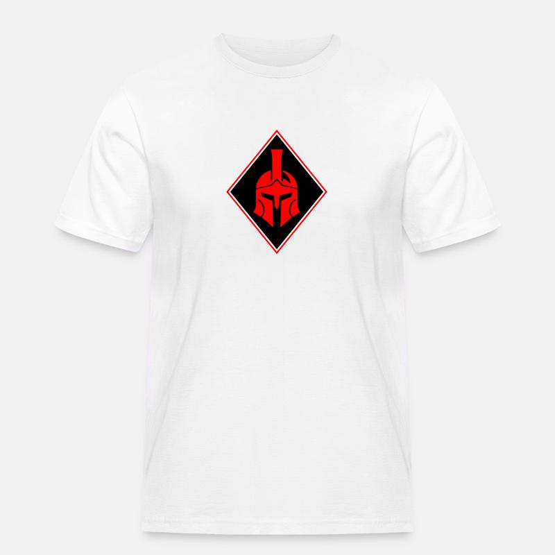 Spartaner Helm Logo Gladiator - Männer Workwear T-Shirt - Weiß