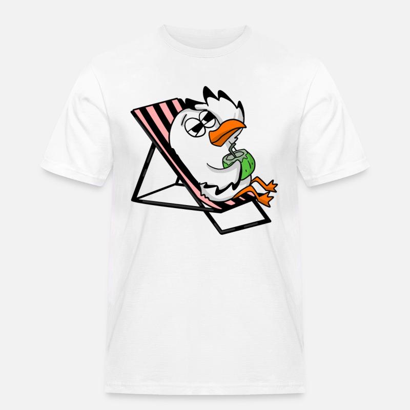 Möwe - Männer Workwear T-Shirt - Weiß