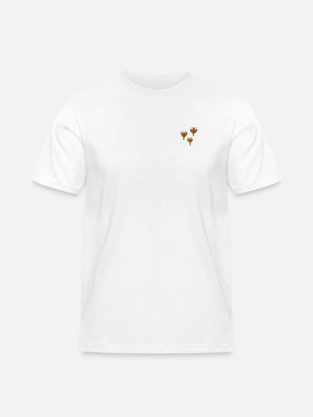 Tulipes brodées - T-shirt Workwear homme - blanc
