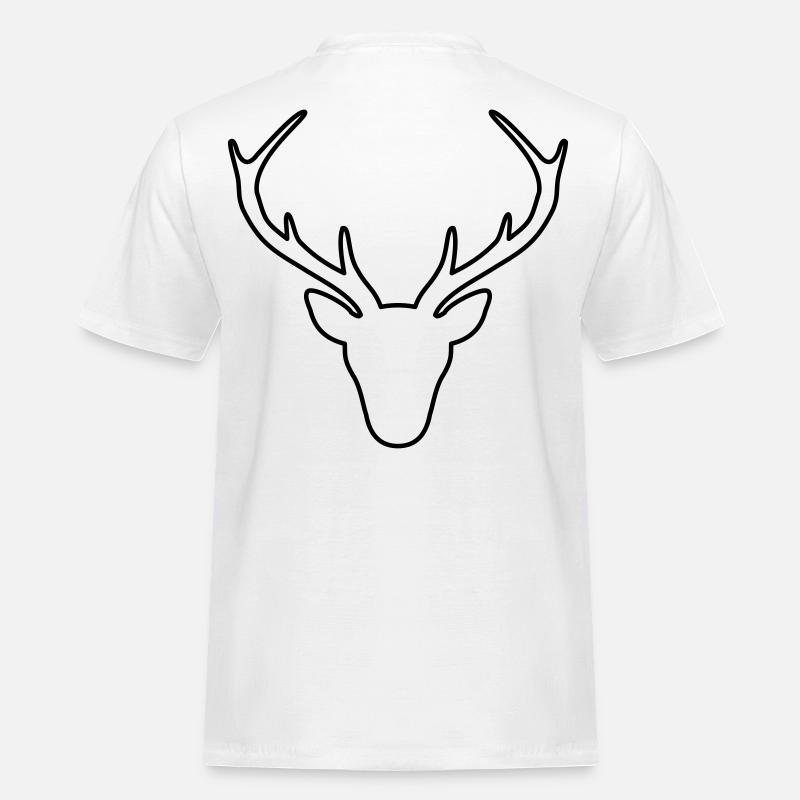 Hirsch Geweih Jäger Jagd Wild Geschenk - Männer Workwear T-Shirt - Weiß
