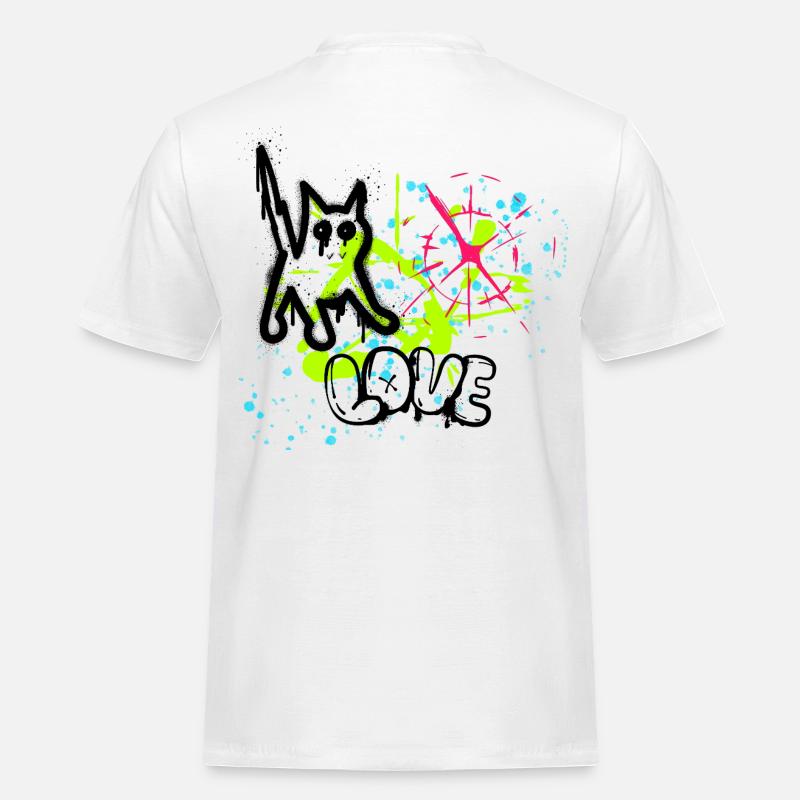 Neon Graffiti Splatter Pattern - Men's Workwear T-Shirt - white