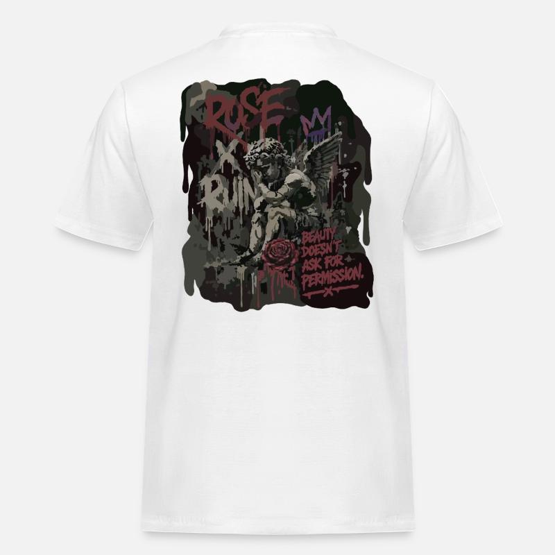 Rose x Ruin - Broken Saint - Männer Workwear T-Shirt - Weiß