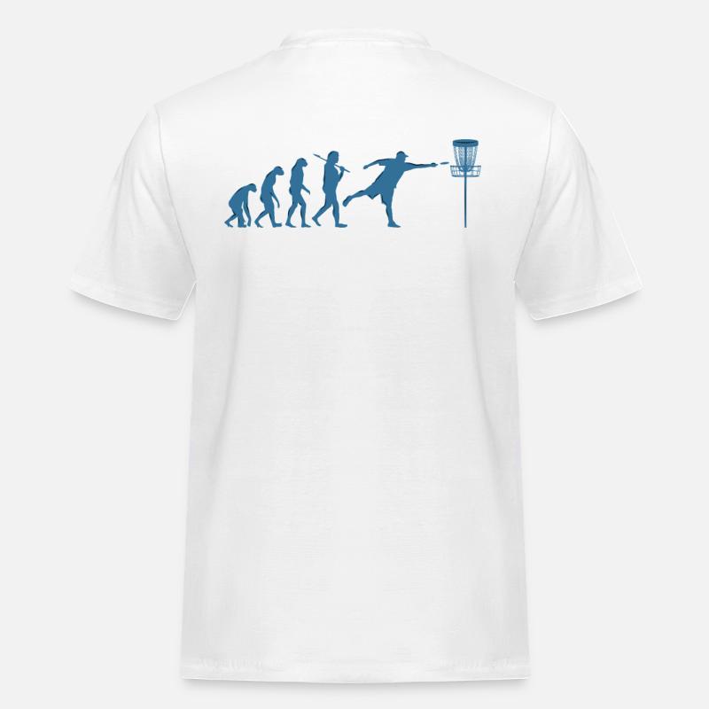 Disc Golf Evolution - Männer Workwear T-Shirt - Weiß