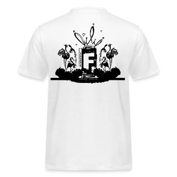 CLUBHOUSE Flamingo Society - Männer Workwear T-Shirt - Weiß - Hinten - AI Model Male 185 dark (185cm)