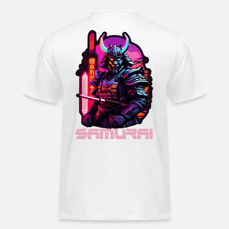 Samurai - Männer Workwear T-Shirt - Weiß