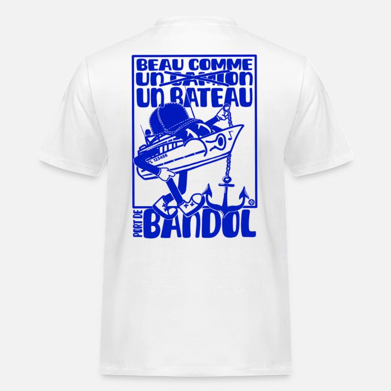 Retro Mittelmeer Bandol Boot Maskottchen - Männer Workwear T-Shirt - Weiß