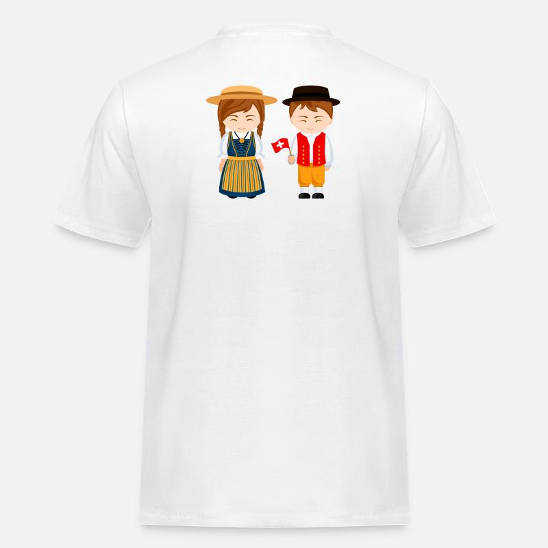 Schweiz, ich bin Schweizer, kleiner Schweizer - Männer Workwear T-Shirt - Weiß