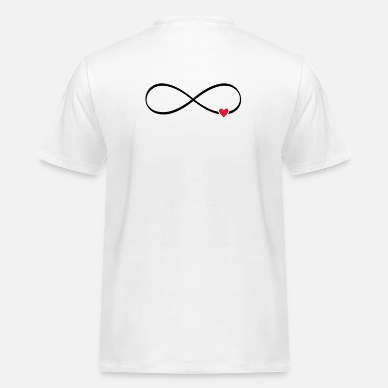 Herz unendlichkeit Zeichen Symbol Geschenk - Männer Workwear T-Shirt - Weiß