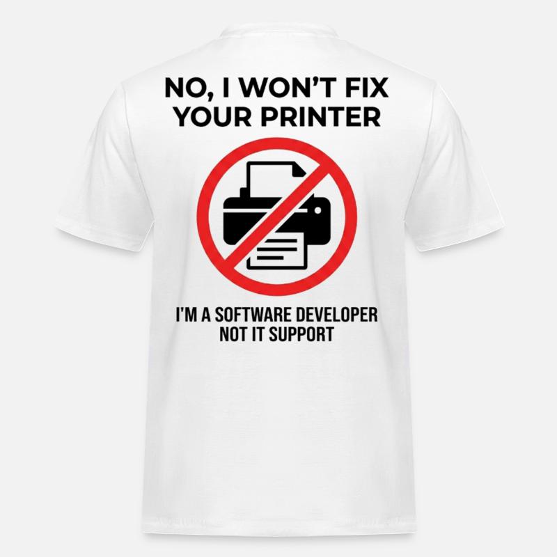 Programmierer: kein IT-Support - Männer Workwear T-Shirt - Weiß