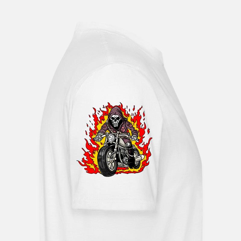 Skelett Motorradfahrer Männer Workwear T-Shirt