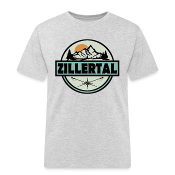 Zillertal - Männer Workwear T-Shirt - Grau meliert - Vorne - AI Model Male 185 dark (185cm)
