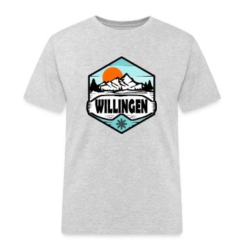 Willingen - Männer Workwear T-Shirt - Grau meliert - Vorne - AI Model Male 185 dark (185cm)