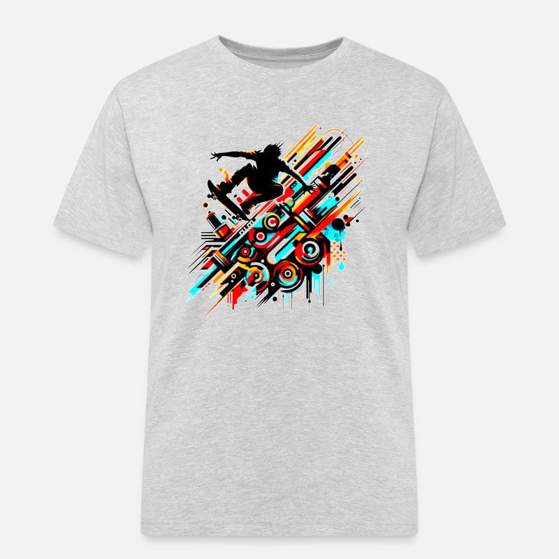 GraffitiBlack - Männer Workwear T-Shirt - Grau meliert