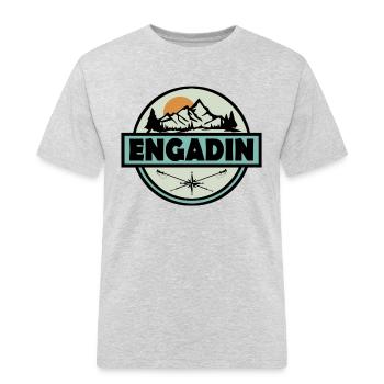 Engadin - Männer Workwear T-Shirt - Grau meliert - Vorne - AI Model Male 185 dark (185cm)