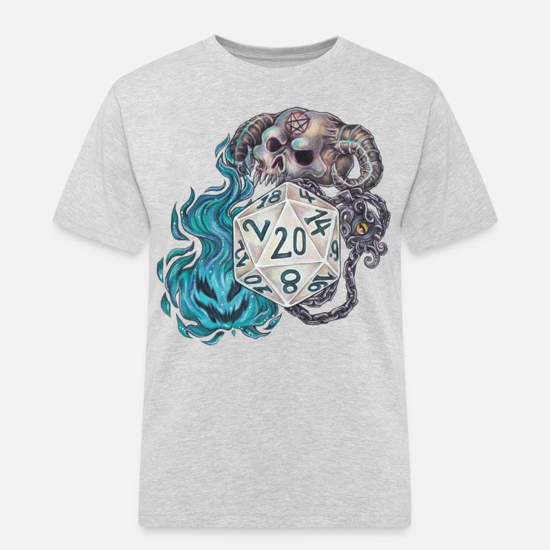 Rollenspiel Tabletop D20 Würfel Geschenk Warlock - Männer Workwear T-Shirt - Grau meliert