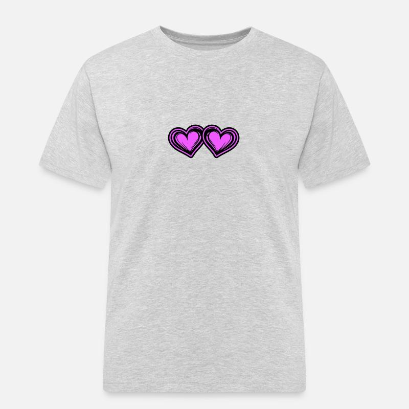 Herzen Symbol Ehe Liebe - Männer Workwear T-Shirt - Grau meliert
