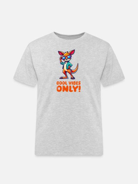 Kangaroo Comic Sunglasses - Men's Workwear T-Shirt - heather grey