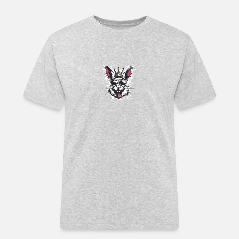 Hase Comic - Männer Workwear T-Shirt - Grau meliert