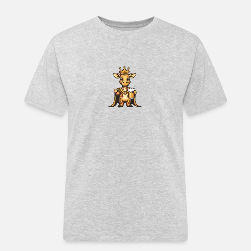 Giraffe Bier Lustig - Männer Workwear T-Shirt - Grau meliert