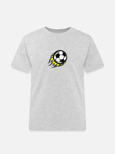 Soccer Symbol Fire - Men's Workwear T-Shirt - heather grey