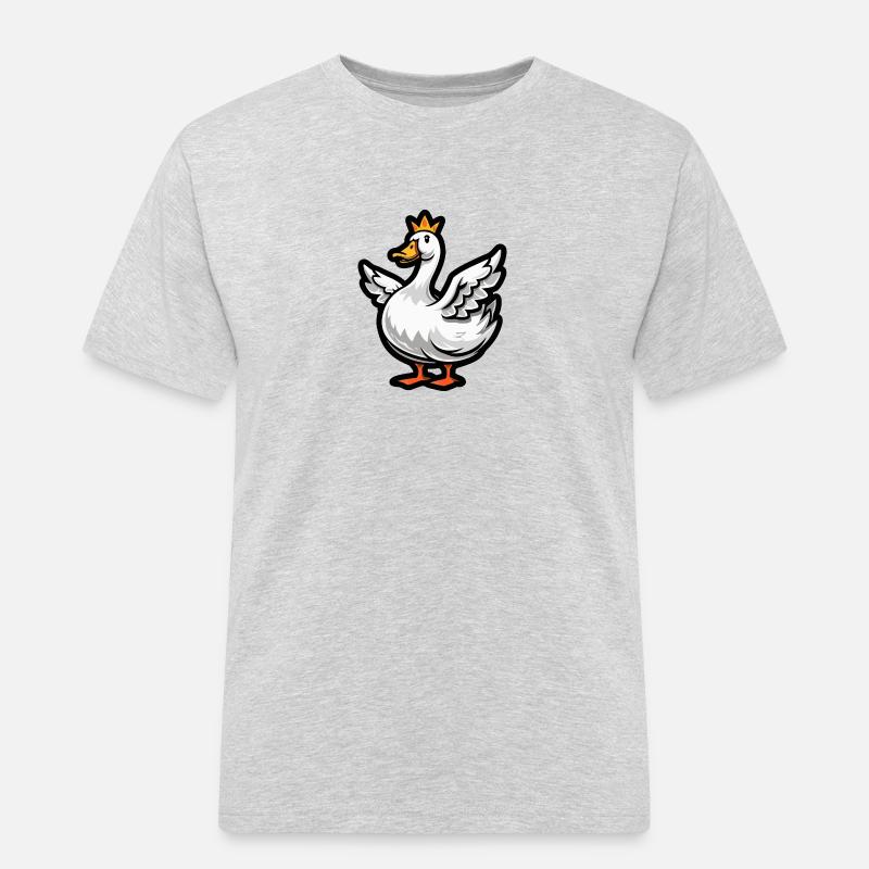 Gans Comic Krone - Männer Workwear T-Shirt - Grau meliert