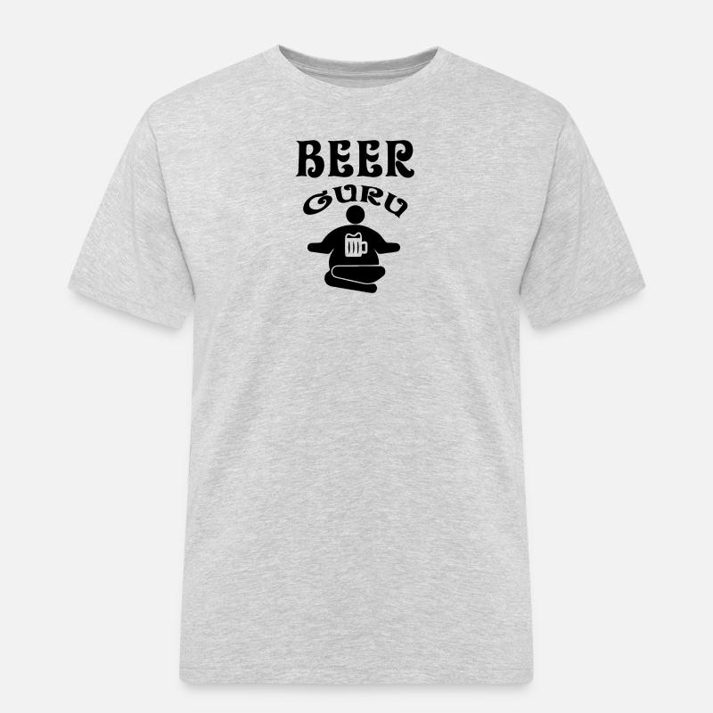 Bier-Guru Bier-Experte - Männer Workwear T-Shirt - Grau meliert