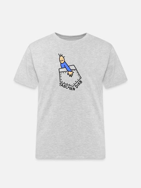 Dieb lustig (b) - Männer Workwear T-Shirt - Grau meliert