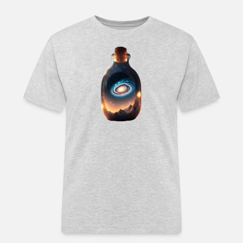 Die Milchstrasse in einer Flasche - Männer Workwear T-Shirt - Grau meliert