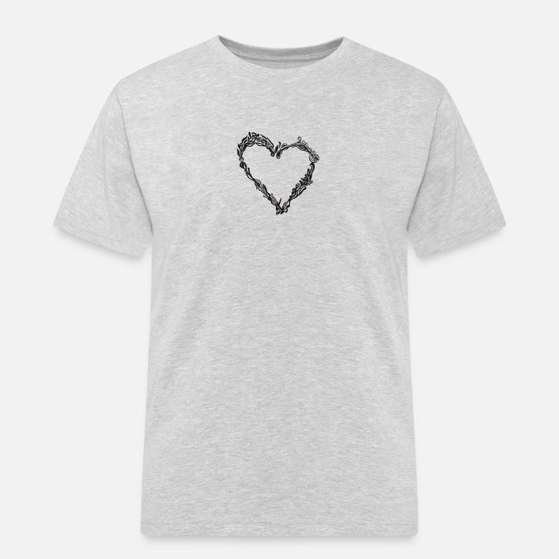 Cuore - Maglietta da lavoro per uomo - grigio melange