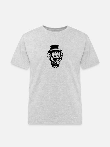 Affe Bräutigam Comic - Männer Workwear T-Shirt - Grau meliert