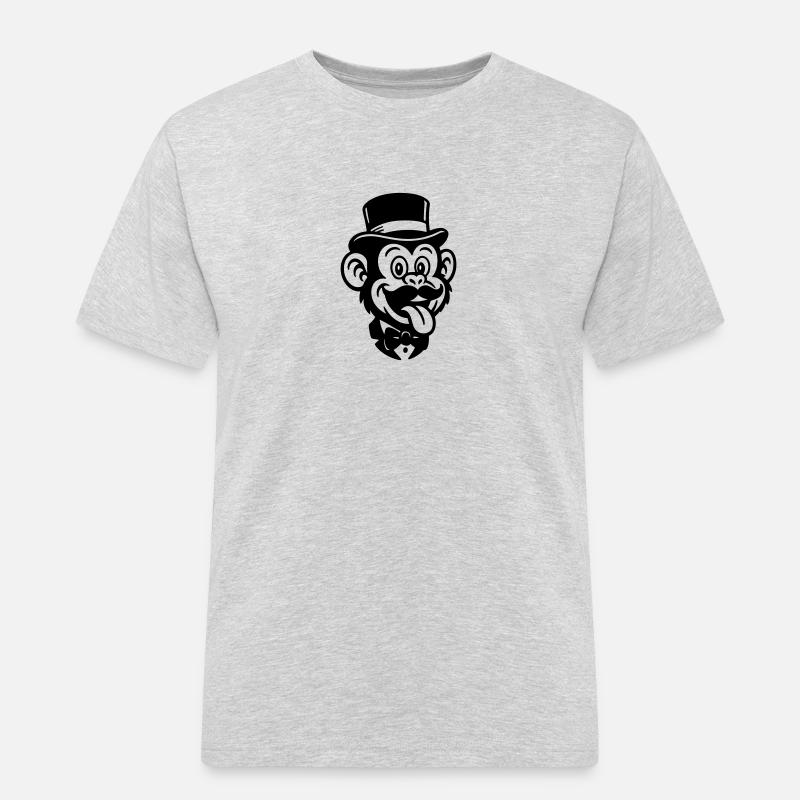 Affe Bräutigam Comic - Männer Workwear T-Shirt - Grau meliert