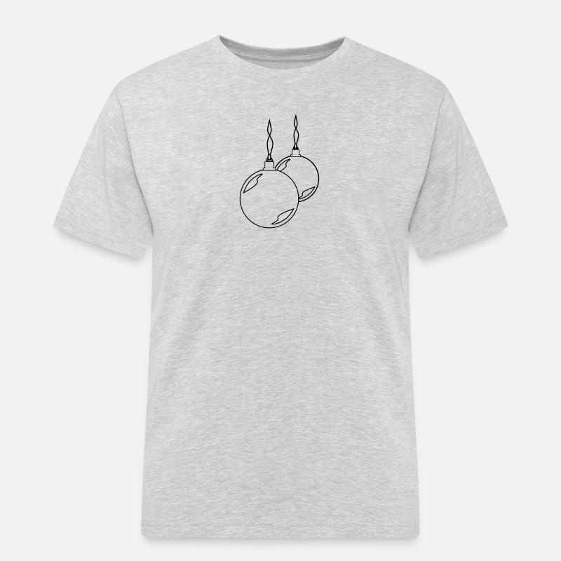 zwei Weihnachtskugeln - Männer Workwear T-Shirt - Grau meliert