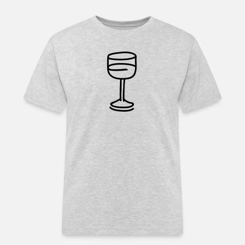 Weinglas - line - Männer Workwear T-Shirt - Grau meliert