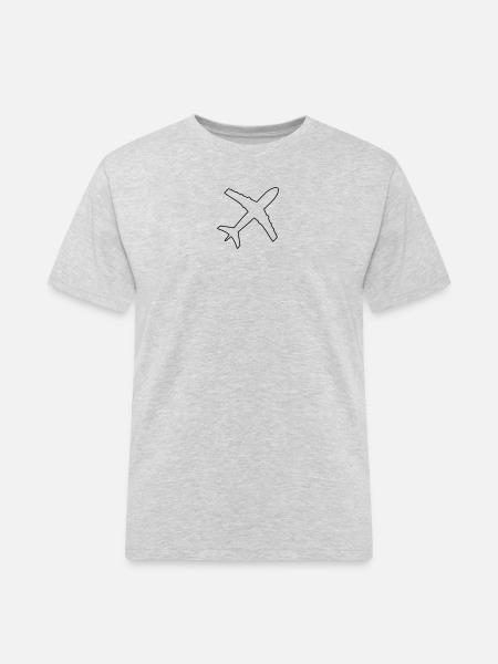 línea silueta arriba abajo avión mosca piloto máqu - Camiseta de trabajo para hombre - gris jaspeado