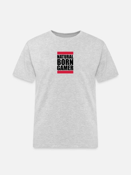Natural Born Gamer Logo - Men's Workwear T-Shirt - heather grey