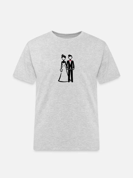 Bride and groom bride - Men's Workwear T-Shirt - heather grey