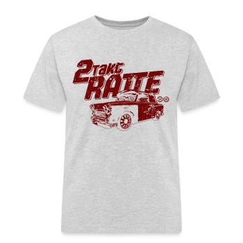 2TAKT RATTE - Kult DDR Trabi - Männer Workwear T-Shirt - Grau meliert - Vorne - AI Model Male 185 dark (185cm)