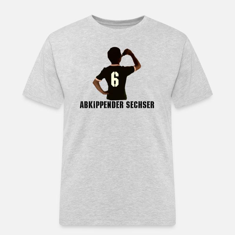 Abkippender Sechser 1 - Männer Workwear T-Shirt - Grau meliert