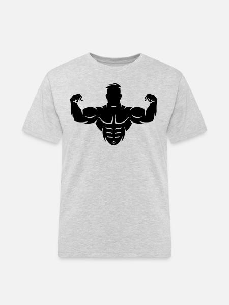 Bodybuilder (Culturisme / Biceps / Biscoteau) - T-shirt Workwear homme - gris chiné